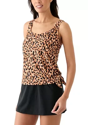 Leopard Faux Skirtini Swimdress