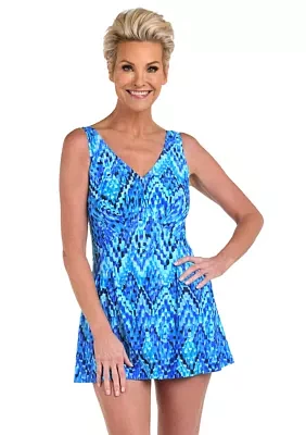 Artisan Ikat Empire Waist Swimdress