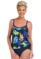 Indigo Vineyard Faux Tankini Swim Top