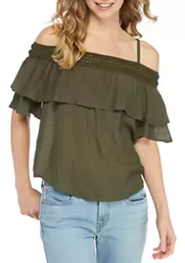 A. Byer Junior's Gauzy Off-the-Shoulder Top