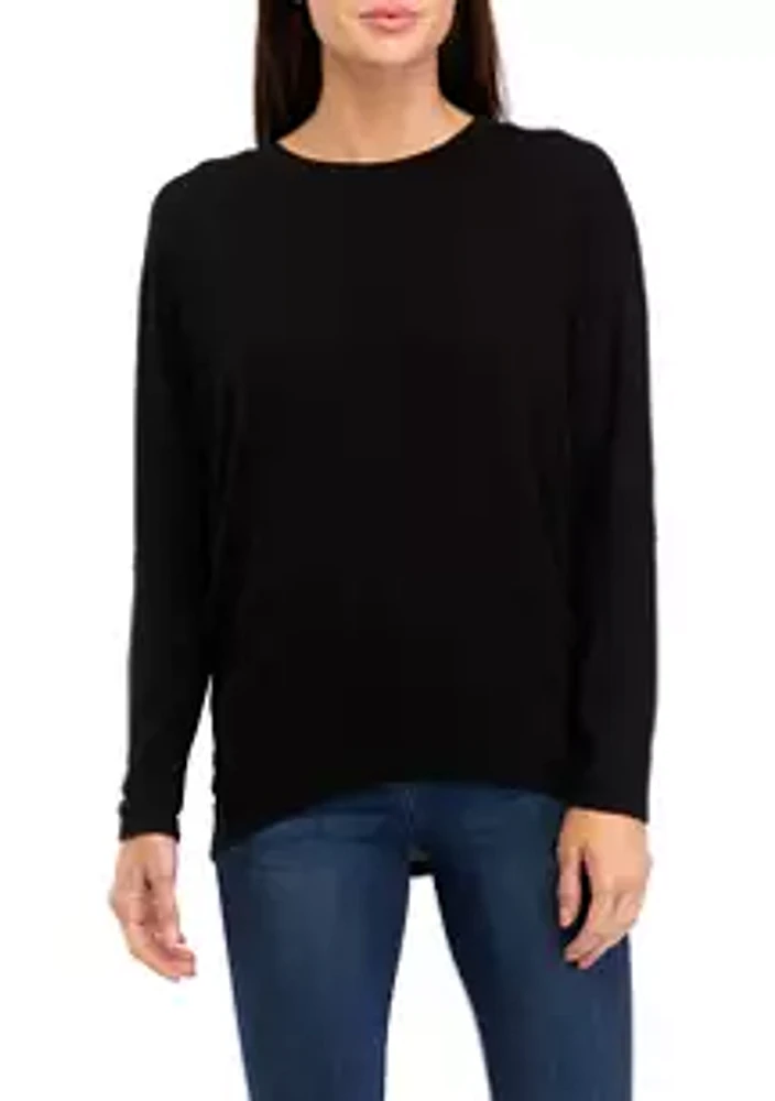 A. Byer Juniors' Long Sleeve Hacci Dolman Top