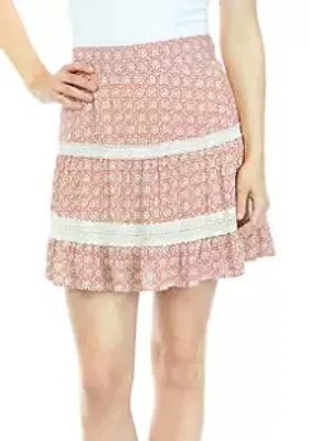 A. Byer Juniors' Tiered Printed Skirt