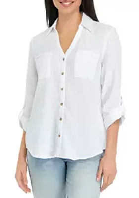 A. Byer Juniors' Portofino Button Down Top