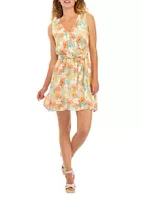 A. Byer Juniors' Printed Surplus Tiered Dress