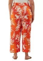 Plus Wildflower Printed Wide Leg Ankle Pants