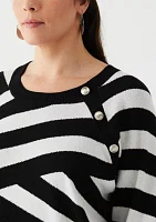 Plus Button Trim Sweater