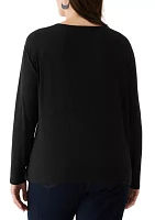 Plus Asymmetrical Neck Top