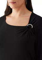 Plus Asymmetrical Neck Top