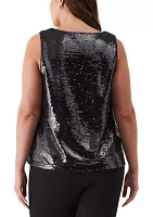 Plus Sequin Sleeveless Tank Top