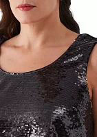 Plus Sequin Sleeveless Tank Top