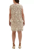 Plus Beach Geo Print Relaxed Sleeveless Dress