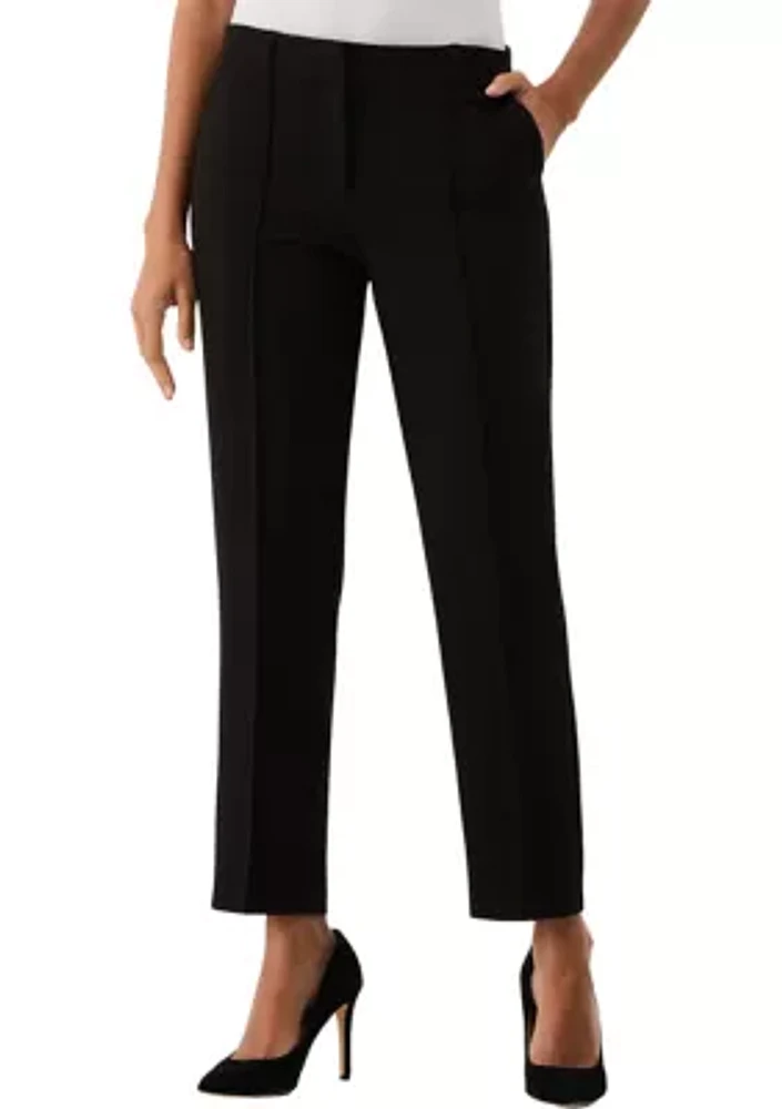 Petite Straight Leg Pintuck Pants