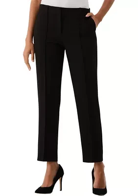 Petite Straight Leg Pintuck Pants