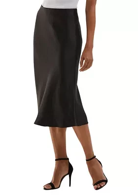 Petite Shine Midi Bias Skirt