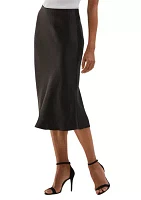 Petite Shine Midi Bias Skirt