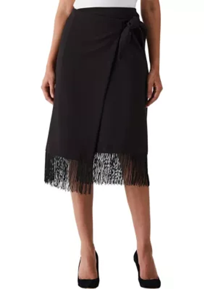 Tie Wrap Skirt with Tassel Trim