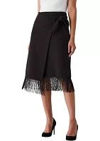 Tie Wrap Skirt with Tassel Trim