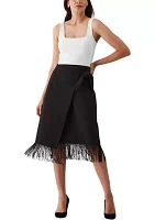 Tie Wrap Skirt with Tassel Trim