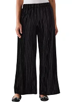 Pleated Velvet Wide Leg Pants