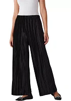 Pleated Velvet Wide Leg Pants