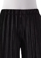 Pleated Velvet Wide Leg Pants