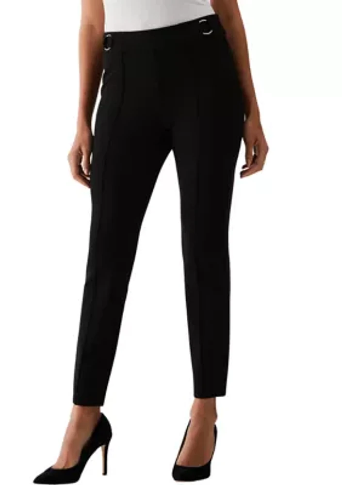 Women's Slim Leg Ankle Pants with Hardware