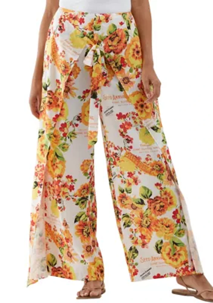 Women's Seed Packet Printed Sarong Wide Leg Pants