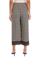 Women's Medallion Print Wide Leg Crop Pants