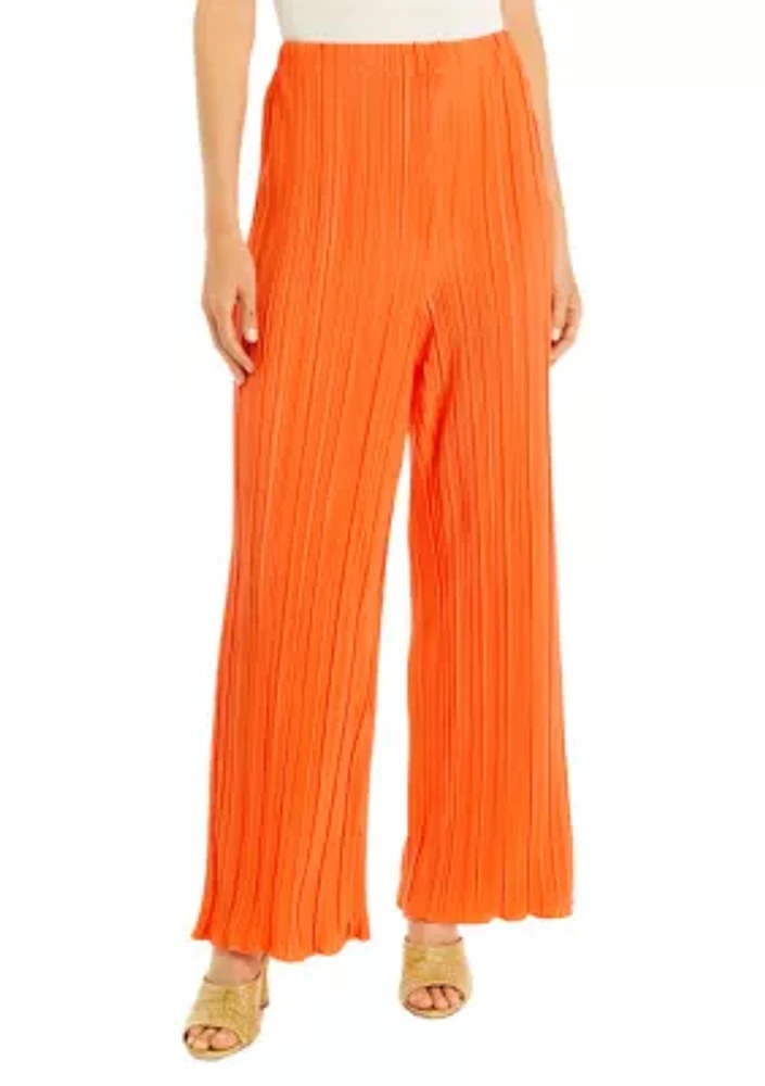 Wome's Wide Leg Pleated Pants