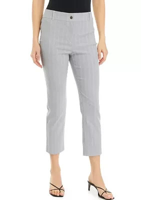 Women's Pinstripe Straight Leg Crop Pants