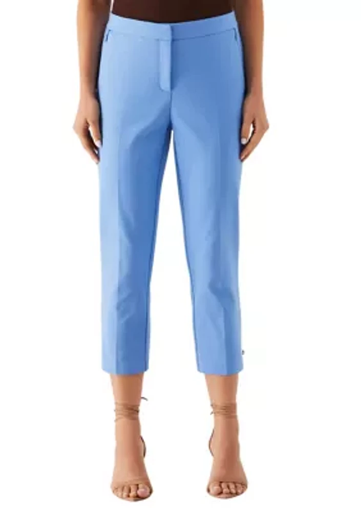 Women's Satin Twill Capri Pants with Grommets