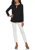 Women's Long Sleeve Open Neck Tunic