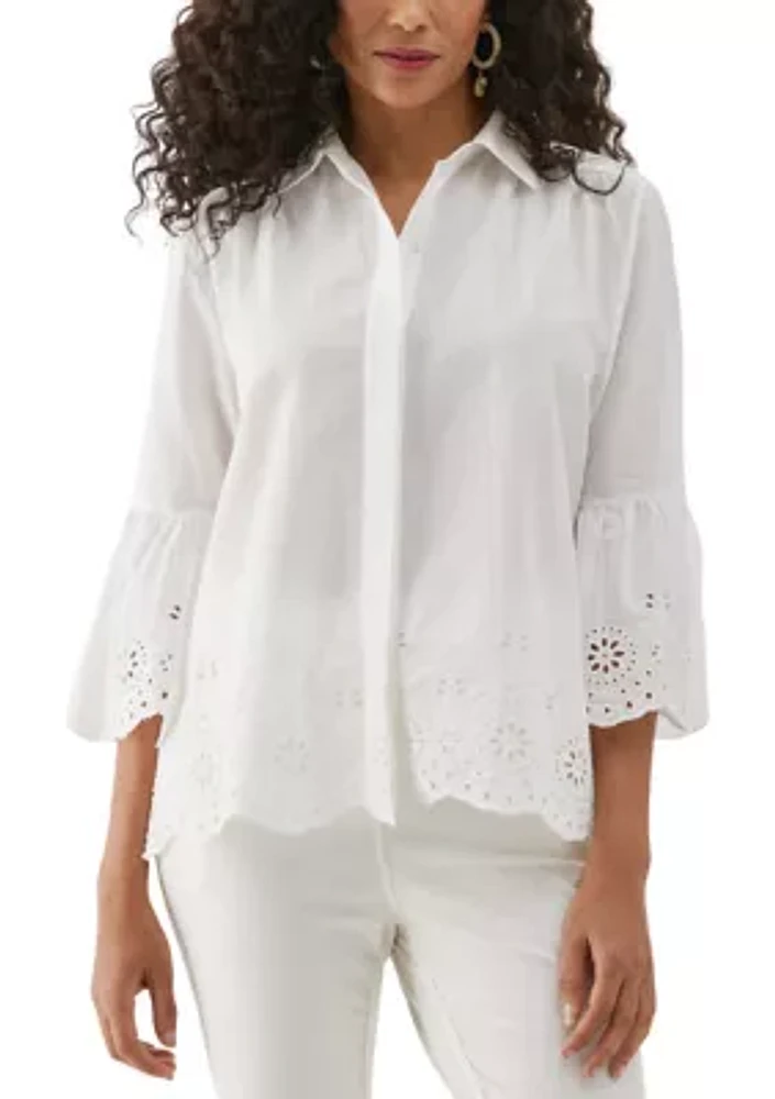 Women's Embroidered 3/4 Sleeve Blouse