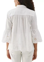 Women's Embroidered 3/4 Sleeve Blouse