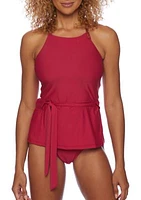 Athena Classic Belted High Neck Tankini Swim Top