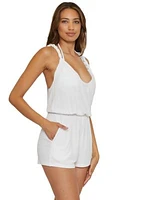 Mykonos Solid Braided Strap Romper Swim Cover Up