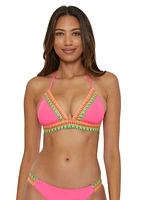 Fiesta Halter Swim Top with Trim Detail