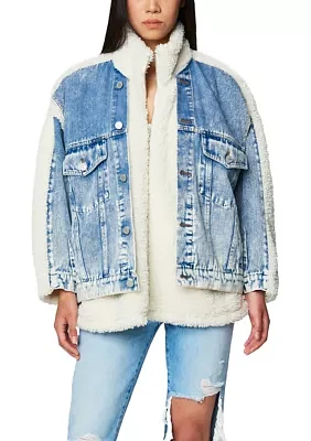 Women's Faux Sherpa Lined Denim Jacket