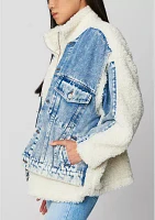 Women's Faux Sherpa Lined Denim Jacket