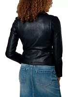 Women's Onyx Vegan Leather Moto Jacket