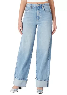 Women's Cuffed Franklin Wide Leg Jeans Radio Star