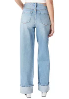 Women's Cuffed Franklin Wide Leg Jeans Radio Star