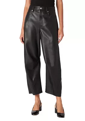 Women's Barrel Leg Polyurethane Pants