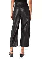 Women's Barrel Leg Polyurethane Pants