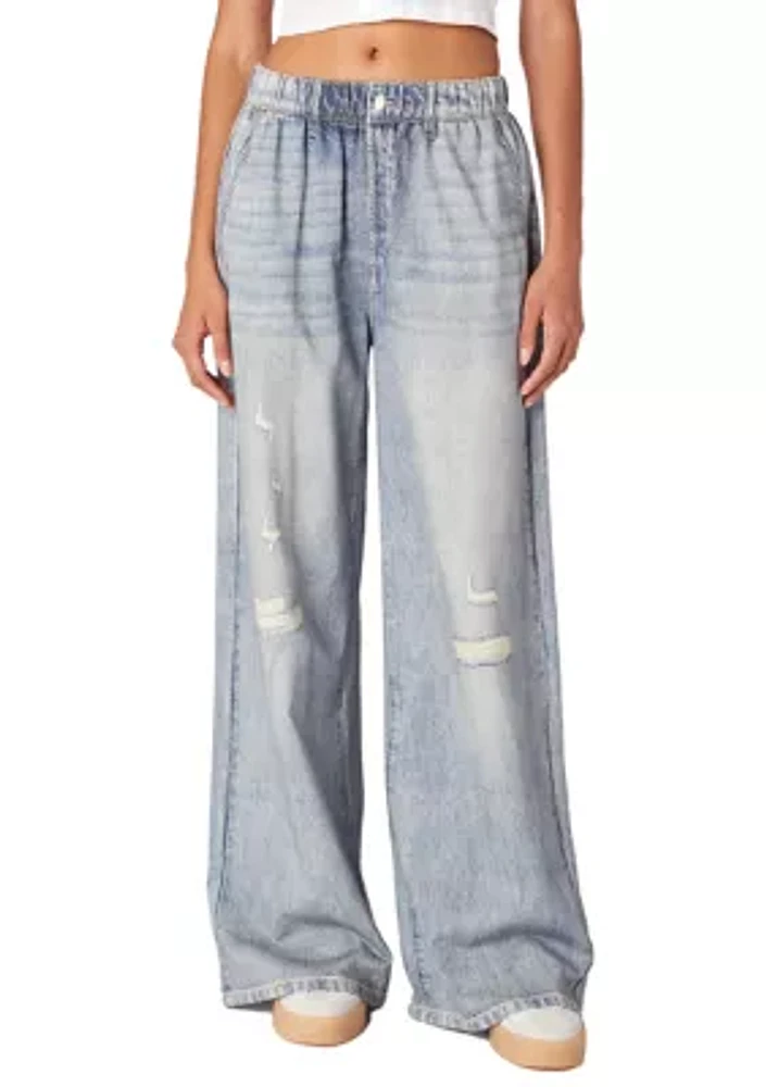 Women's Printed French Terry Pull On Pants