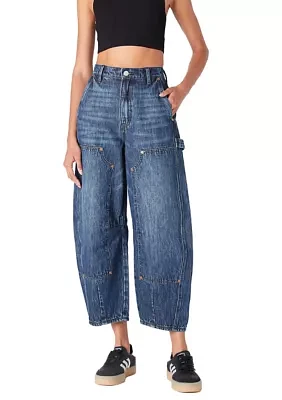 Women's Barrel Leg Denim Carpenter Pants