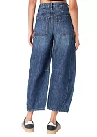 Women's Barrel Leg Denim Carpenter Pants