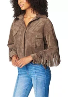 Women's Hot Cocoa Faux Suede Fringe Shacket