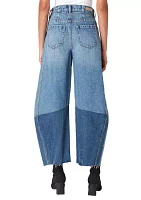 Women's Two Tone Barrel Leg Jeans