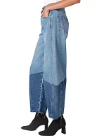 Women's Two Tone Barrel Leg Jeans